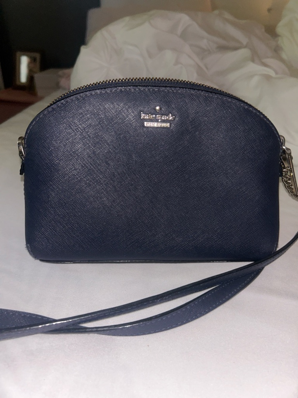 kate spade Navy Saffiano Dome Crossbody